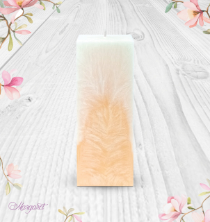 Svíčka Kvádr vysoký (15 cm) – Meruňková / Pomeranč a skořice / Motýlek